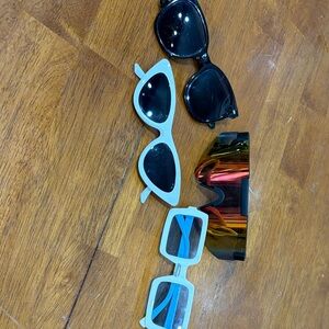 Mixed Sunglasses Lot - Black, White, Blue, Multi-Color Lenses